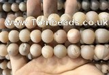 CAA1372 15.5 inches 16mm round matte plated druzy agate beads