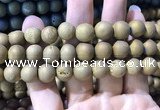 CAA1376 15.5 inches 16mm round matte plated druzy agate beads