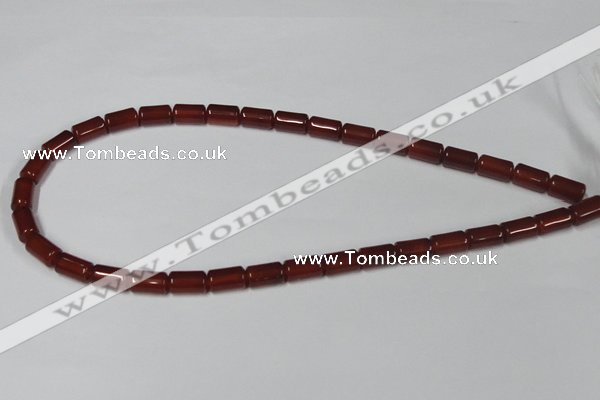 CAA138 15.5 inches 7*12mm column red agate gemstone beads