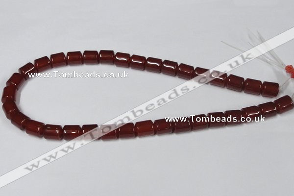 CAA139 15.5 inches 9*12mm column red agate gemstone beads