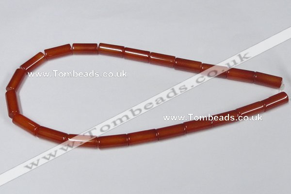 CAA140 15.5 inches 8*18mm column red agate gemstone beads