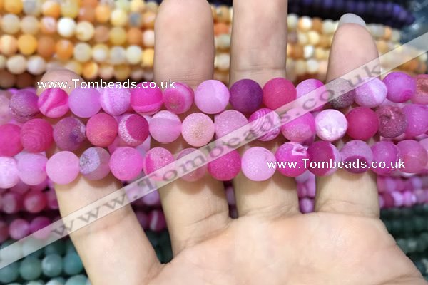 CAA1407 15.5 inches 8mm round matte druzy agate beads