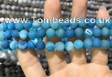 CAA1408 15.5 inches 8mm round matte druzy agate beads