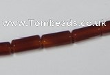 CAA141 15.5 inches 6*12mm faceted column red agate gemstone beads