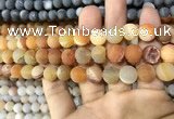 CAA1419 15.5 inches 10mm round matte druzy agate beads