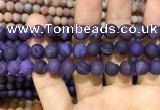 CAA1421 15.5 inches 10mm round matte druzy agate beads