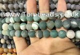 CAA1424 15.5 inches 10mm round matte druzy agate beads