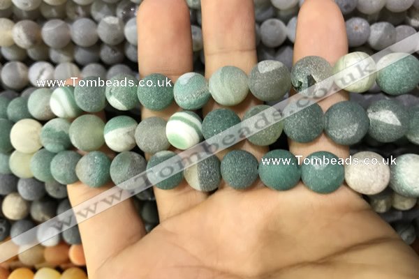 CAA1424 15.5 inches 10mm round matte druzy agate beads