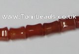 CAA143 15.5 inches 8*10mm bamboo shape red agate gemstone beads