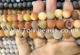 CAA1434 15.5 inches 12mm round matte druzy agate beads