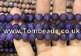 CAA1436 15.5 inches 12mm round matte druzy agate beads