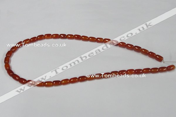 CAA144 15.5 inches 6*9mm drum red agate gemstone beads