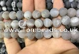 CAA1447 15.5 inches 14mm round matte druzy agate beads