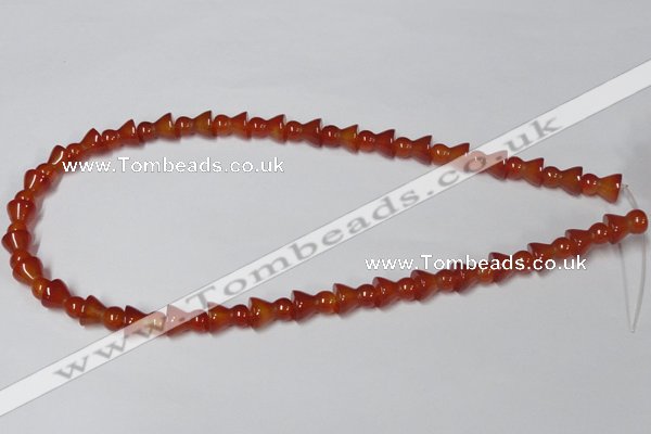 CAA145 15.5 inches 9*12mm bell shape red agate gemstone beads