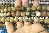 CAA1450 15.5 inches 14mm round matte druzy agate beads