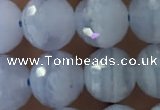 CAA1461 15.5 inches 8mm faceted round blue lace agate beads