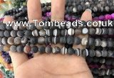 CAA1480 15.5 inches 6mm round matte banded agate beads wholesale