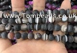 CAA1482 15.5 inches 10mm round matte banded agate beads wholesale