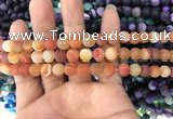 CAA1490 15.5 inches 6mm round matte banded agate beads wholesale