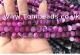 CAA1500 15.5 inches 6mm round matte banded agate beads wholesale