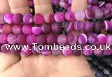 CAA1503 15.5 inches 12mm round matte banded agate beads wholesale