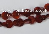 CAA151 15.5 inches 8*8mm curved moon red agate gemstone beads