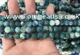 CAA1510 15.5 inches 6mm round matte banded agate beads wholesale