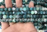 CAA1511 15.5 inches 8mm round matte banded agate beads wholesale