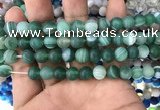 CAA1517 15.5 inches 10mm round matte banded agate beads wholesale