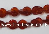 CAA152 15.5 inches 10*10mm curved moon red agate gemstone beads