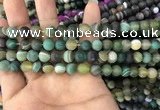 CAA1520 15.5 inches 6mm round matte banded agate beads wholesale