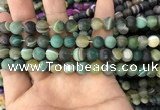 CAA1521 15.5 inches 8mm round matte banded agate beads wholesale
