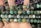 CAA1523 15.5 inches 12mm round matte banded agate beads wholesale