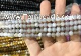 CAA1530 15.5 inches 4mm round banded agate beads wholesale