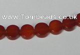 CAA154 15.5 inches 8mm coin red agate gemstone beads