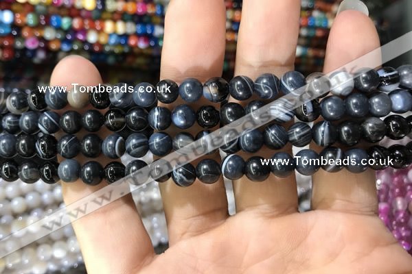 CAA1543 15.5 inches 6mm round banded agate beads wholesale