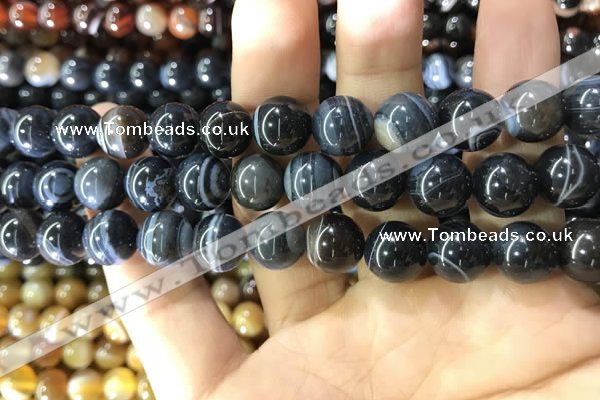 CAA1546 15.5 inches 12mm round banded agate beads wholesale