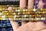 CAA1548 15.5 inches 4mm round banded agate beads wholesale