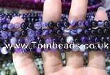 CAA1555 15.5 inches 6mm round banded agate beads wholesale