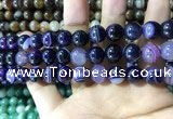 CAA1557 15.5 inches 10mm round banded agate beads wholesale