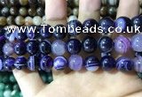 CAA1558 15.5 inches 12mm round banded agate beads wholesale