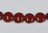 CAA156 15.5 inches 10mm flat round red agate gemstone beads