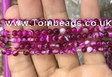 CAA1560 15.5 inches 4mm round banded agate beads wholesale