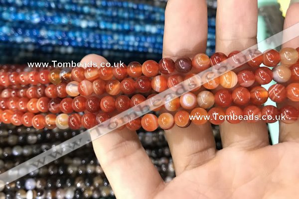 CAA1566 15.5 inches 4mm round banded agate beads wholesale