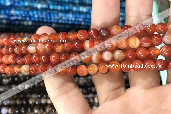 CAA1567 15.5 inches 6mm round banded agate beads wholesale