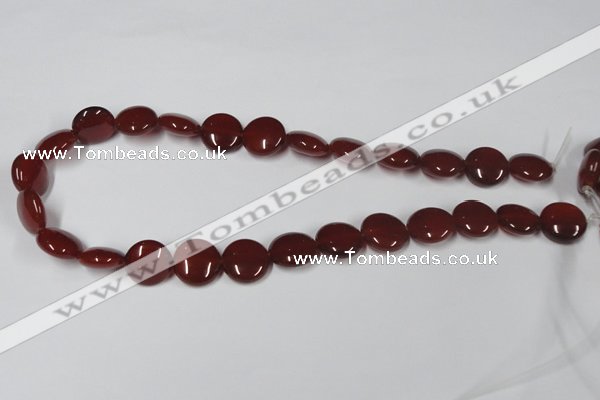 CAA157 15.5 inches 15mm flat round red agate gemstone beads