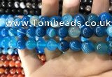 CAA1576 15.5 inches 12mm round banded agate beads wholesale