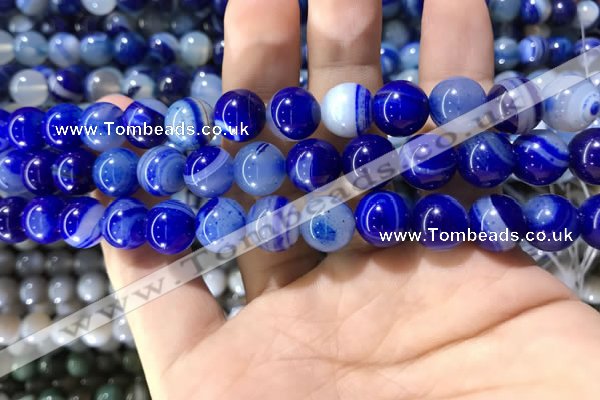 CAA1581 15.5 inches 10mm round banded agate beads wholesale