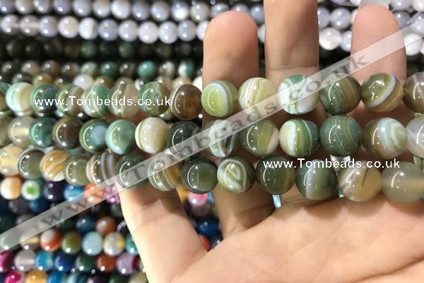 CAA1587 15.5 inches 10mm round banded agate beads wholesale