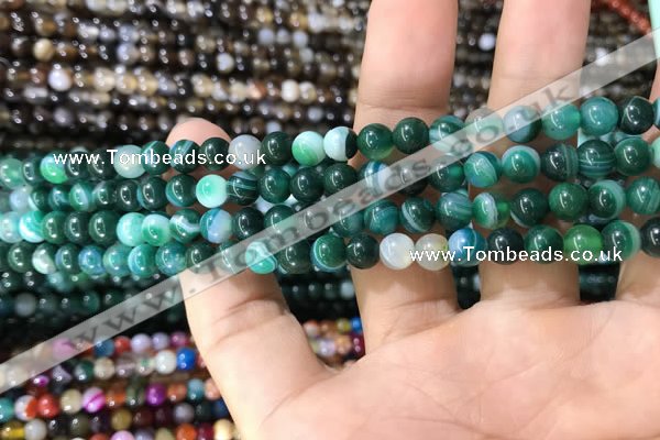 CAA1597 15.5 inches 6mm round banded agate beads wholesale